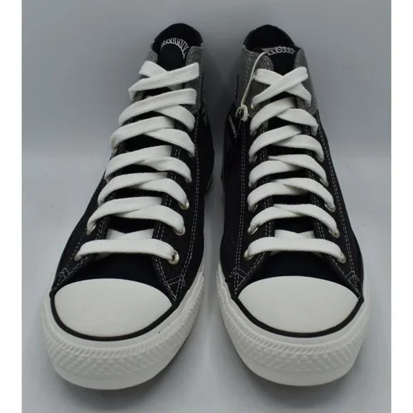 Converse Mens 12 Chuck Taylor All Star Black Grey Patchwork High Top Sneakers - Picture 2 of 13